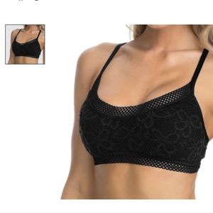 BECCA CAPTURED CRISS CROSS BACK BRALETTE BIKINI TOP